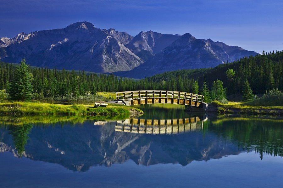 Sunrise Reflections\n\nCascade Ponds, Banff National Park, Alberta\n\n27 August, 2009