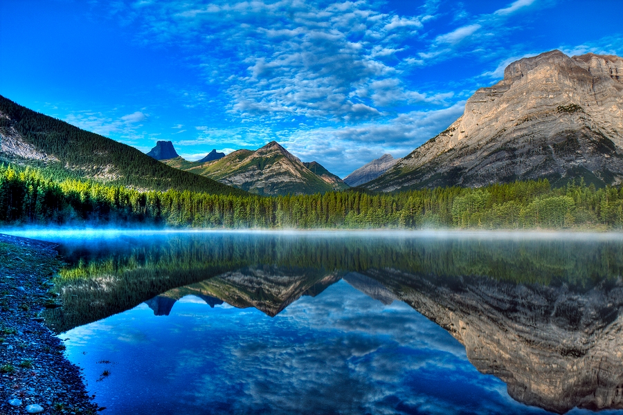 Misty Sunrise\n\nWedge Pond, Kananaskis Country, Alberta\n\n5 September, 2009