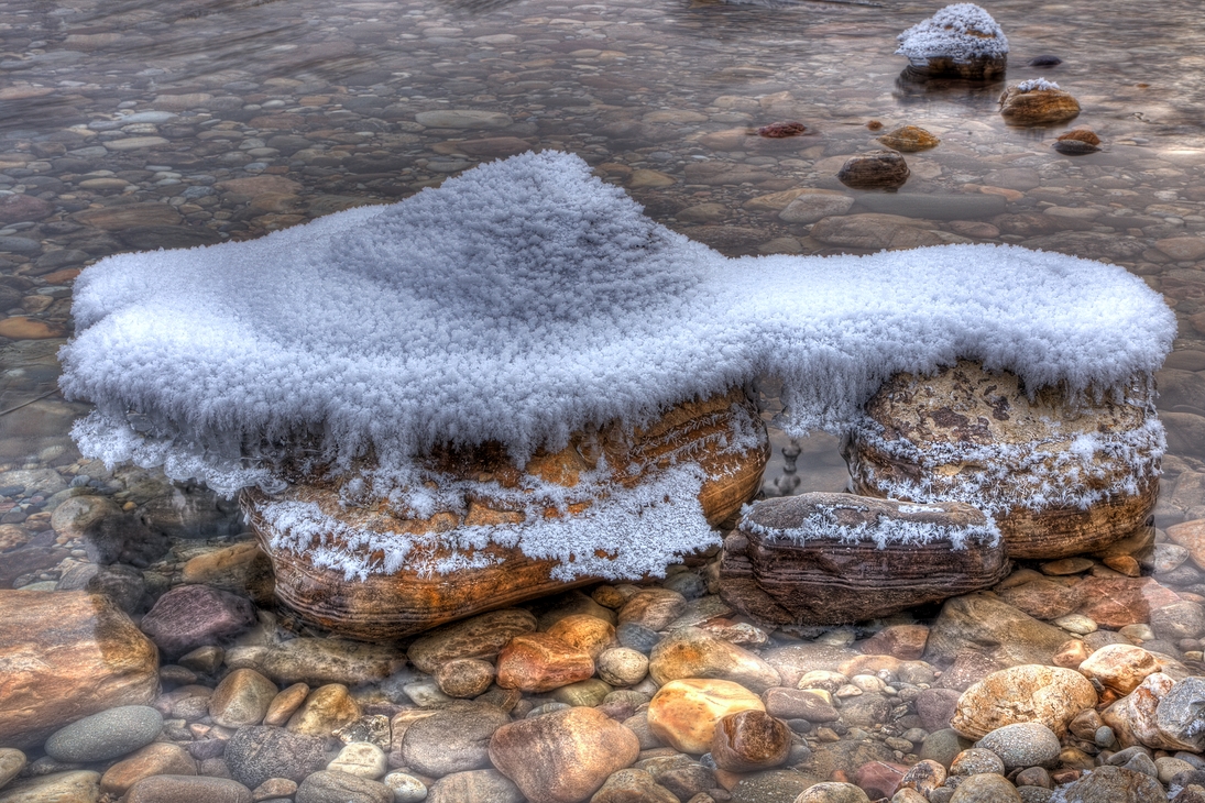 Snow Formation, Bow River At Castle Junction, Banff National Park, Alberta\n\n8 December, 2011