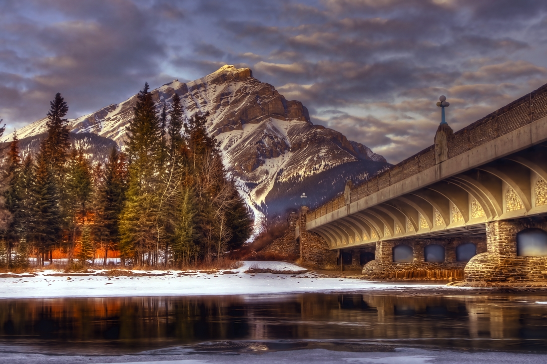 Cascade Mountain, Bow River Bridge, Banff, Alberta\n\n8 December, 2011