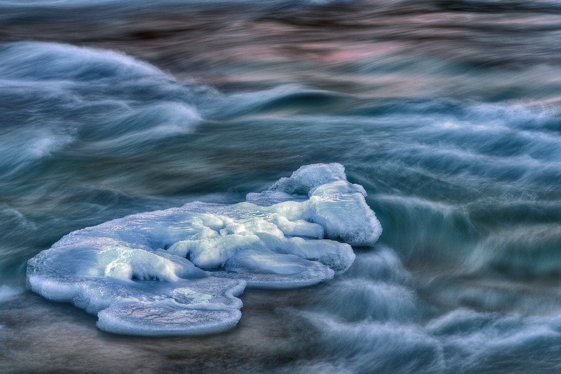 Ice Formation, Athabaska River At Meeting Of The Waters, Jasper National Park, Alberta\n\n11 December, 2011