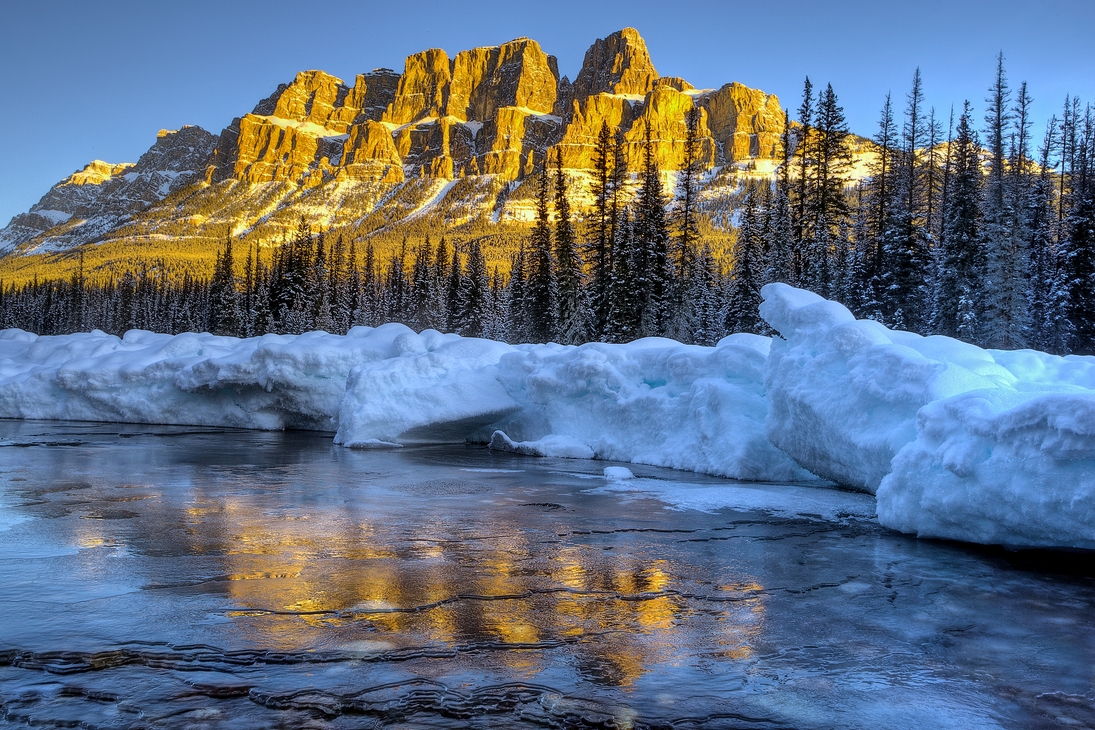 Castle Mountain, Bow Junction Bridge, Banff National Park, Alberta\n\n13 December, 2011