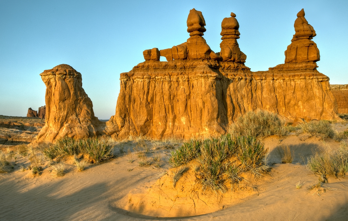 Sunset, The Three Sisters, Goblin Valley State Park, Near Hanksville, Utah\n\n21 May, 2012