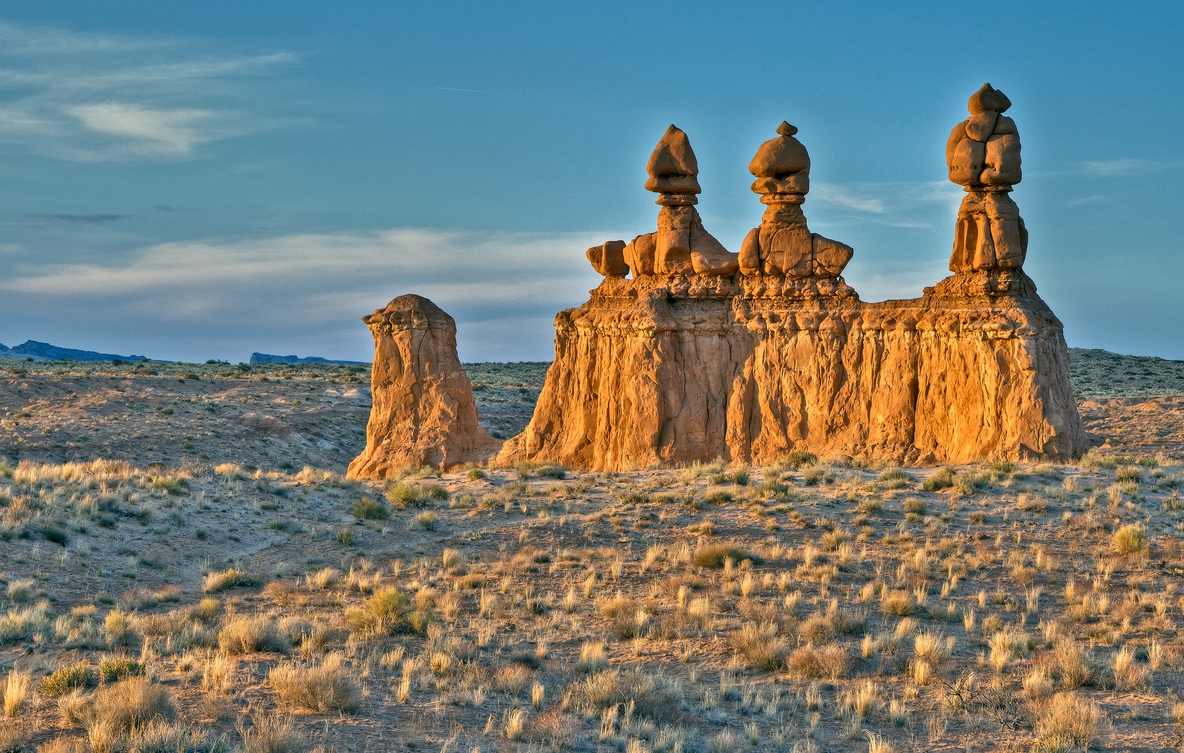 Sunset, The Three Sisters, Goblin Valley State Park, Near Hanksville, Utah\n\n21 May, 2012