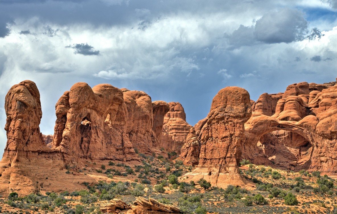 Cove of Caves and Double Arch, Arches National Park, Near Moab, Utah\n\n7 May, 2012