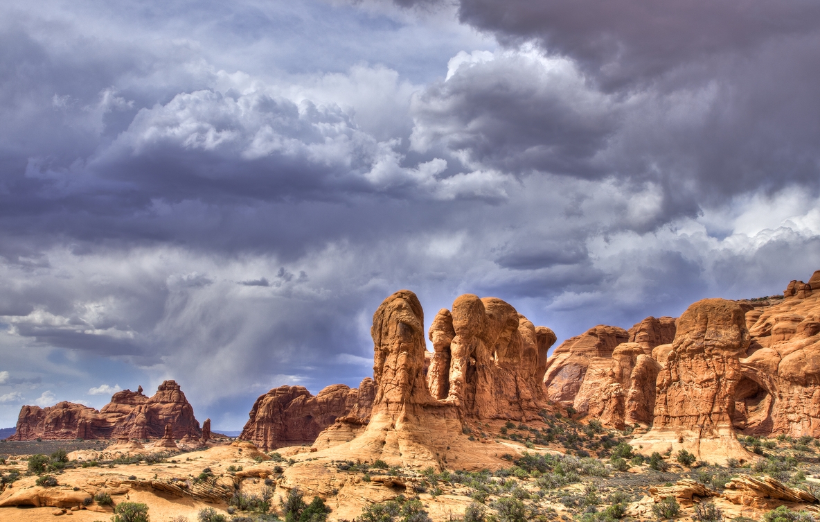 Cove of Caves and Double Arch, Arches National Park, Near Moab, Utah\n\n7 May, 2012