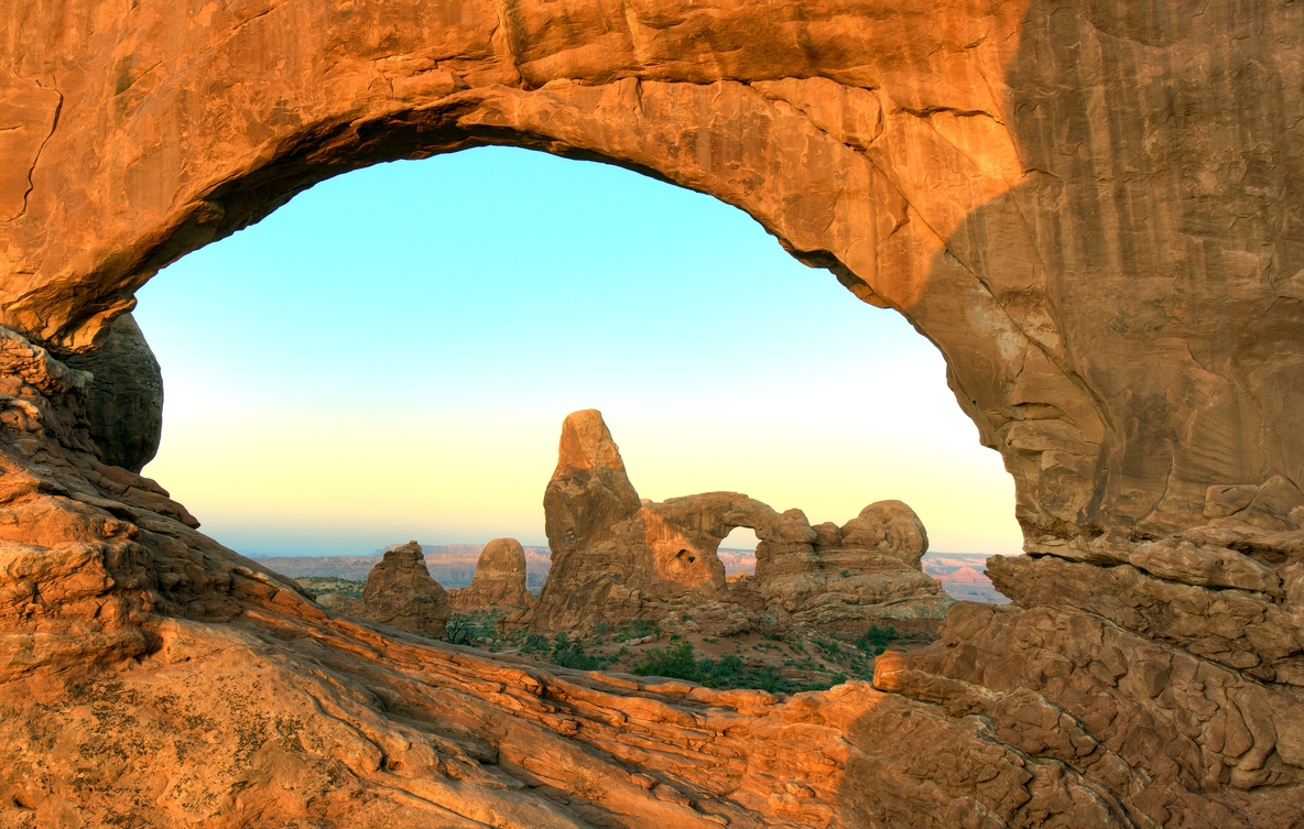 Sunrise, Turret Arch Through The North Window, Arches National Park, Near Moab, Utah\n\n9 May, 2012