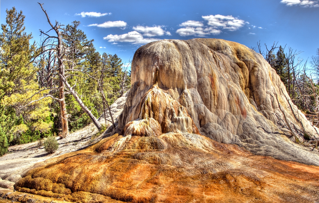 Orange Spring Mound, Upper Terrace, Mammoth Hot Springs, Yellowstone National Park, Wyoming\n\n28 August, 2012